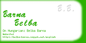 barna belba business card